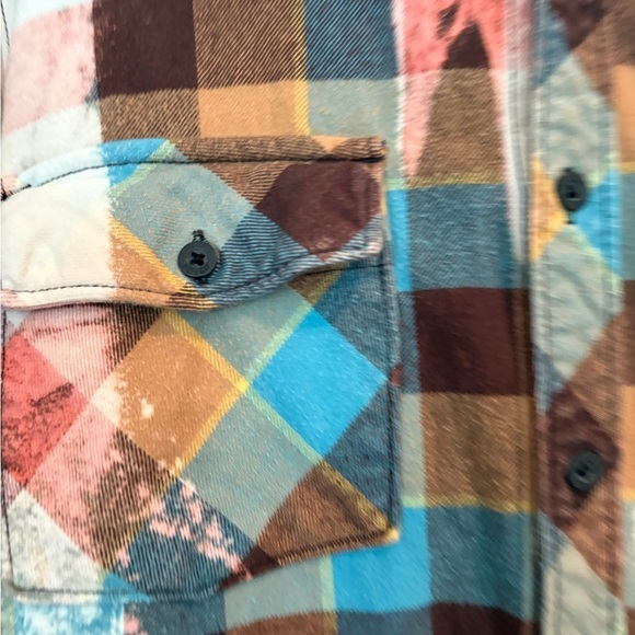Franklin Flannels TN - Vintage Style Turquoise, Blue, Pink and White Size M - Picture 7 of 12